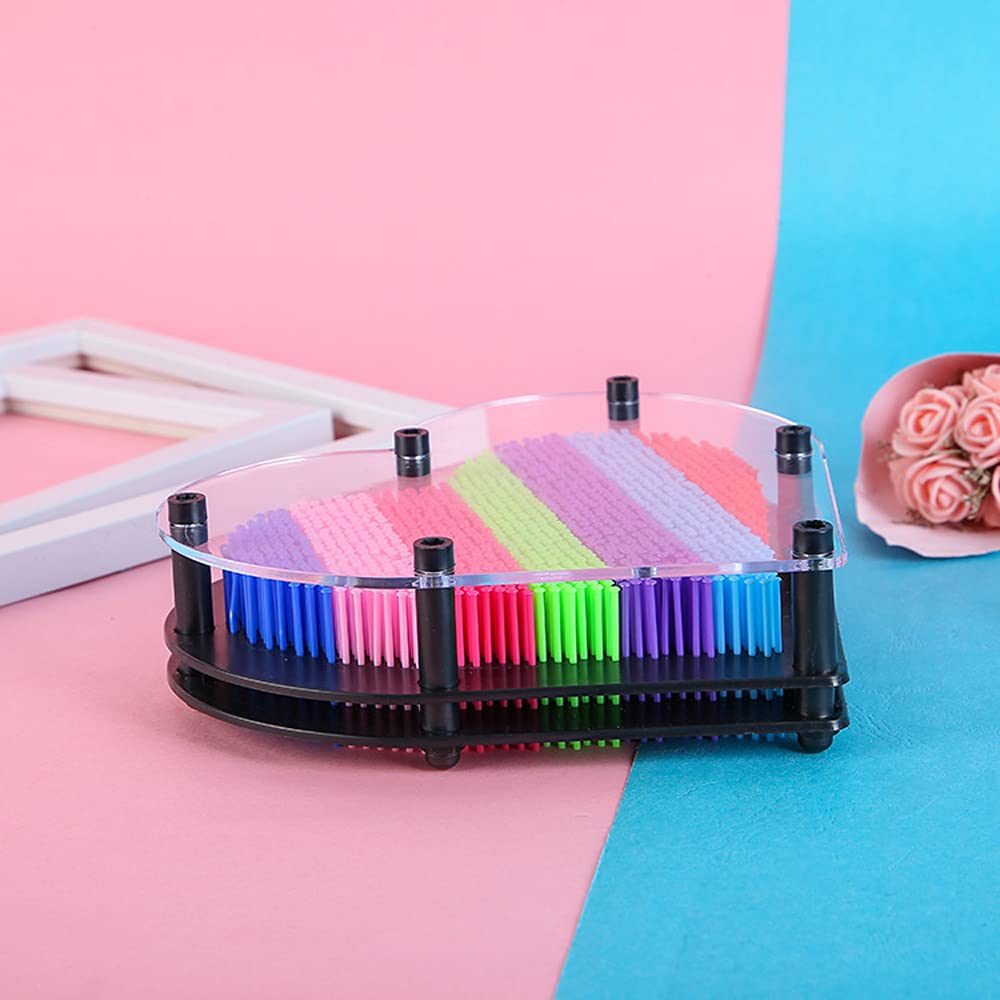 3D Pin Art Intellectual Fun Toy Rainbow Pin Art Palm Board Extra Large(8.5 X8 Inches) Arouse Sense Of Imagination Innovative Boundless Creativity