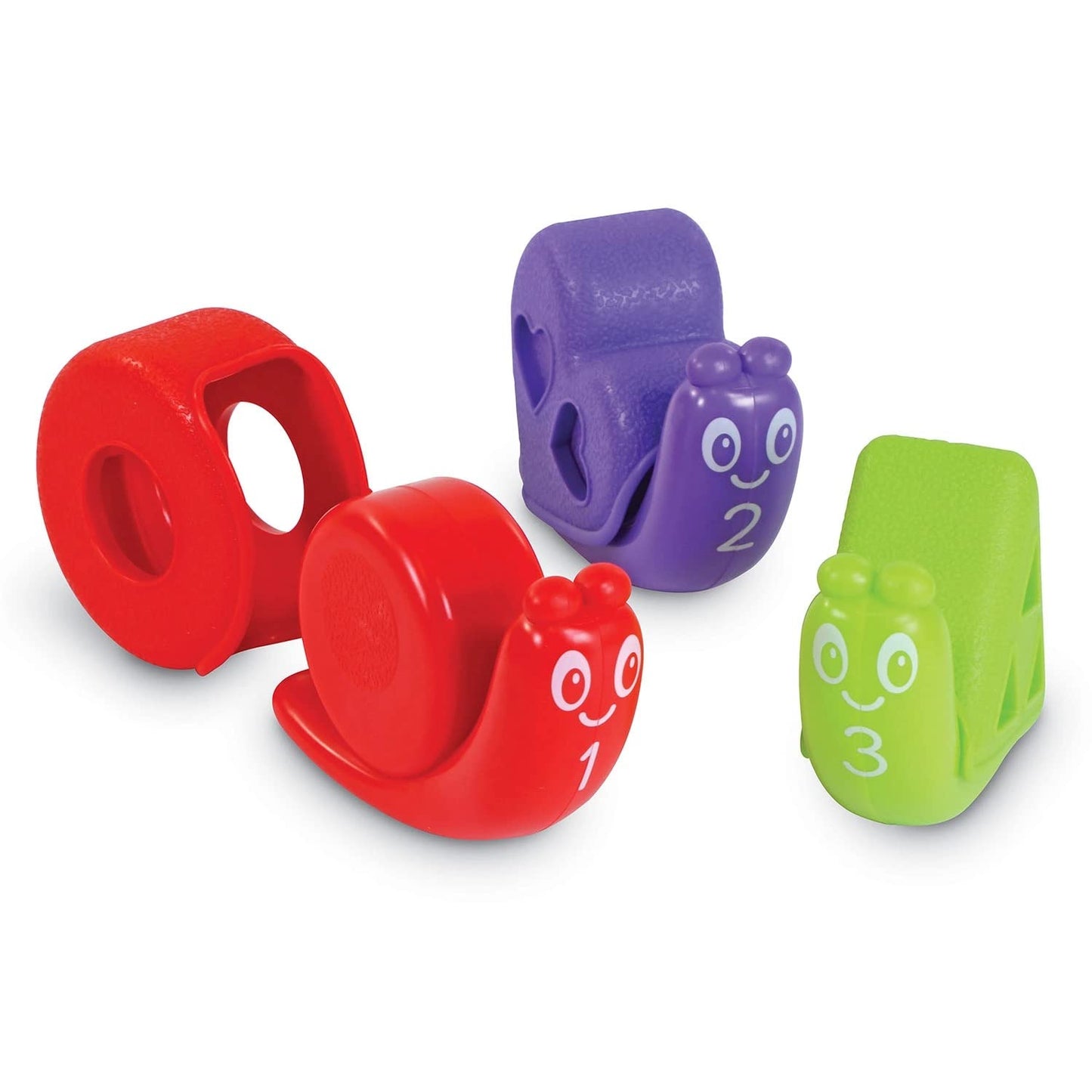 Learning Resources Snap-n-Learn Shape Snails - 20-Piece Educational Toy Set, Multi-Color, Plastic, for Toddlers 18+ Months