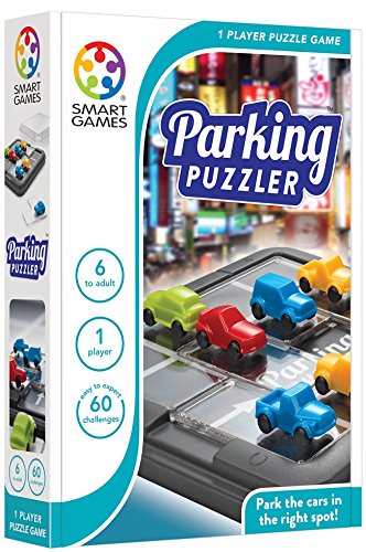 SmartGames Parking Puzzler Cognitive Skill-Building Travel Game with Portable Case featuring 60 Challenges for Ages 7 - mature-themed