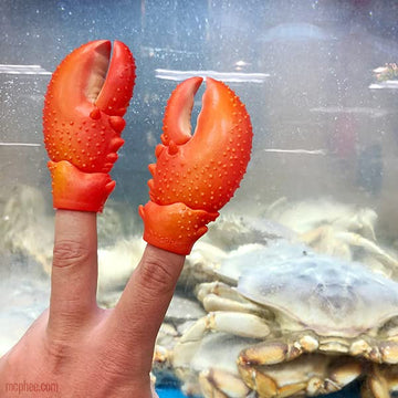 Archie McPhee Finger Lobster Claws - Pack of 2, One-Size, Red, Cotton, Model 12818