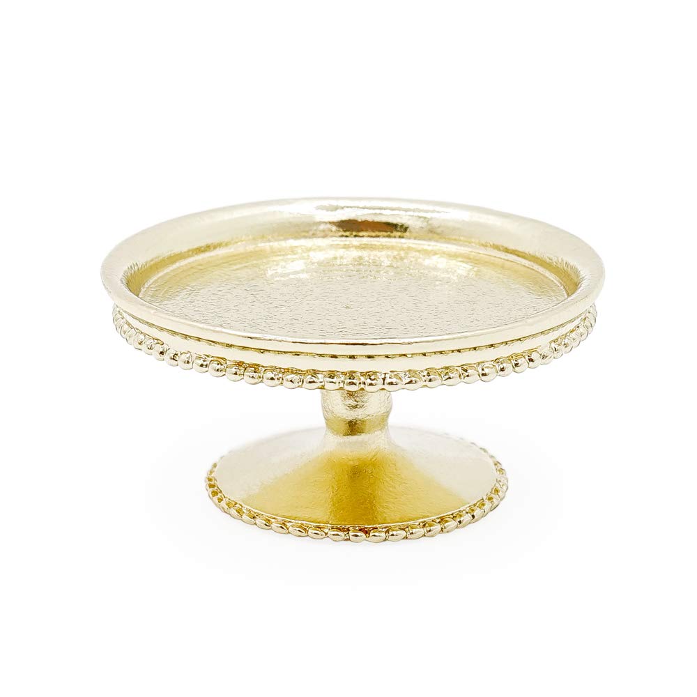 Odoria 1/6 Miniature Cake Stand Dollhouse Decoration Accessories, Gold