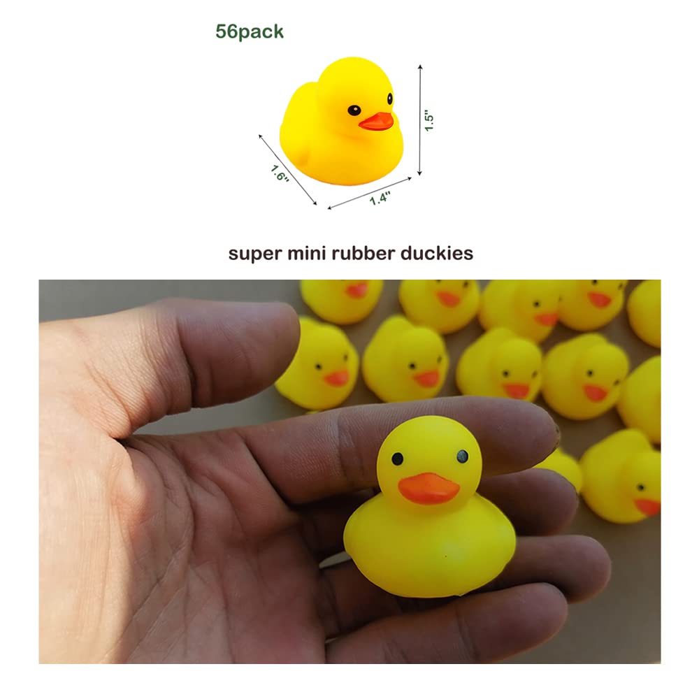 50Pcs Super Mini Rubber Duck Bath Duck Toys For Toddlers Boys Girls,Squeak And Float Rubber Ducks In Bulk Baby Shower Duck Decorations Party Favors (1.6'')