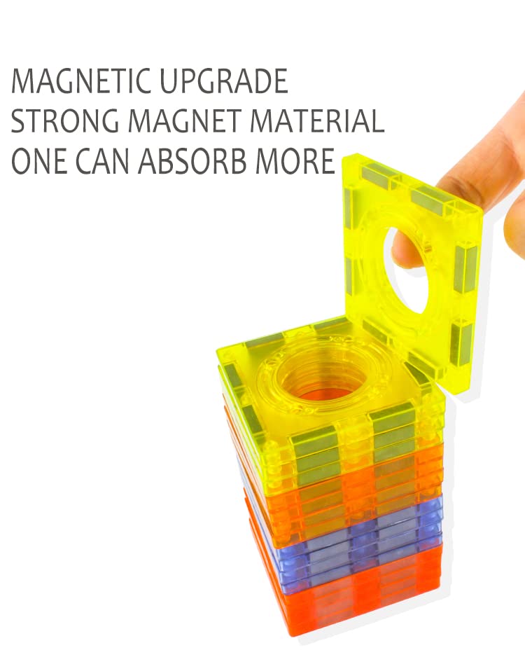 Unique Kids Magnetic Tiles Building Blocks With Marble Run - Engaging Stem/Steam Toys For Boys And Girls - Perfect Christmas Or
