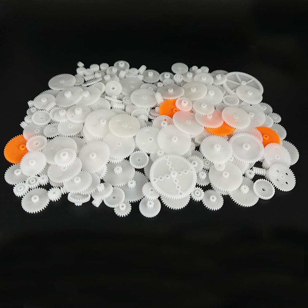 265Pcs White Plastic Gears Module 0.5 Gears For Dc Motor Diy Model Toys Rc Car Robot Gear Replacement Electric Motor Gears (265)