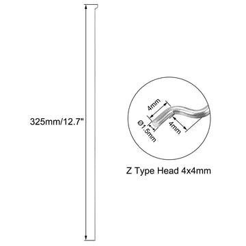 Uxcell 1.5Mm X 325Mm (12.7 Inch) Steel Z Pull/Push Rods Parts For Rc Airplane Plane Boat Replacement (Pack Of 5)