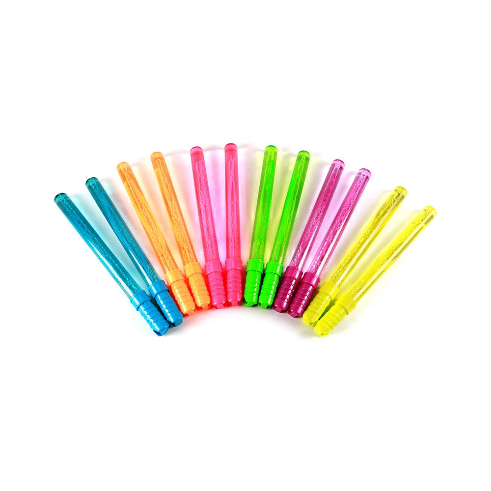 Novelinks 4Oz Big Bubble Wands 12 Pack - 14 Blow Bubbles Solution Bubble Blowing Summer Toy For Party Favor Outdoor Activity