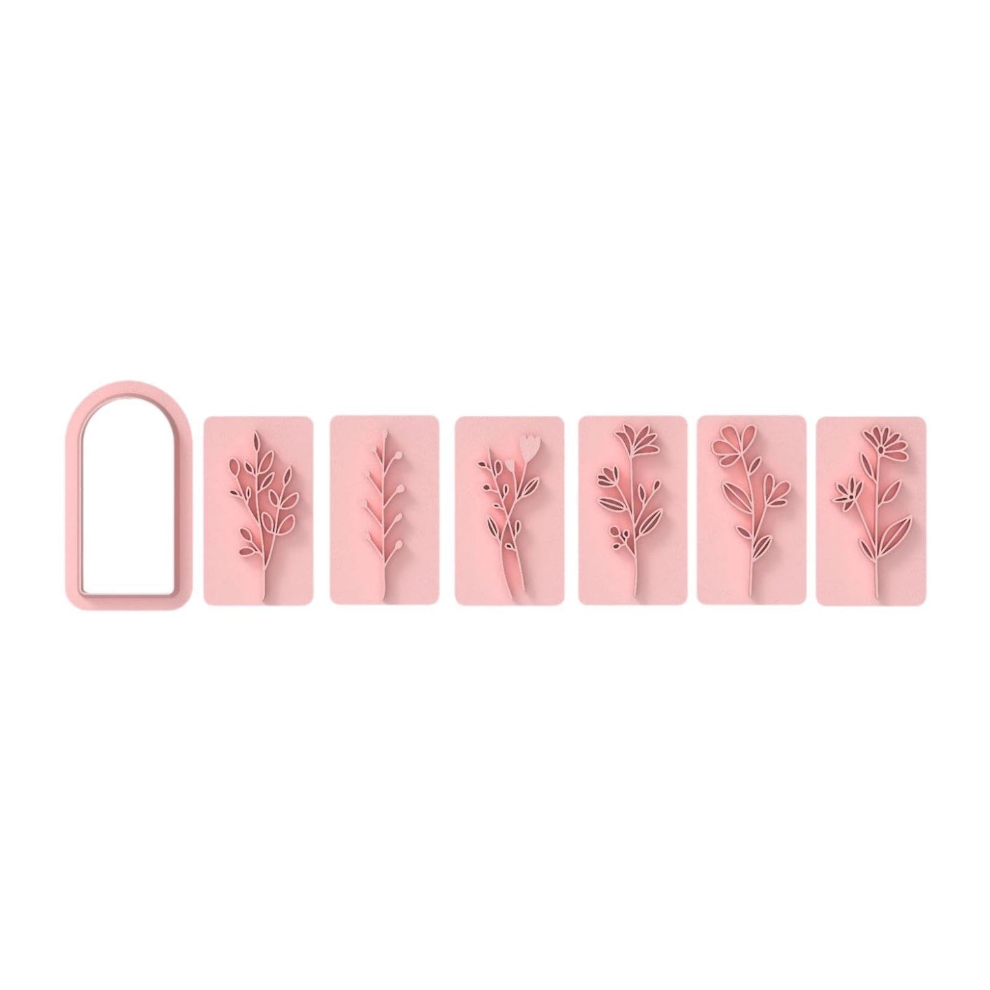 Trendivibe 7 Pieces Polymer Clay Moulds Plant Leaves Clay Stamps For Diy Craft Supplies