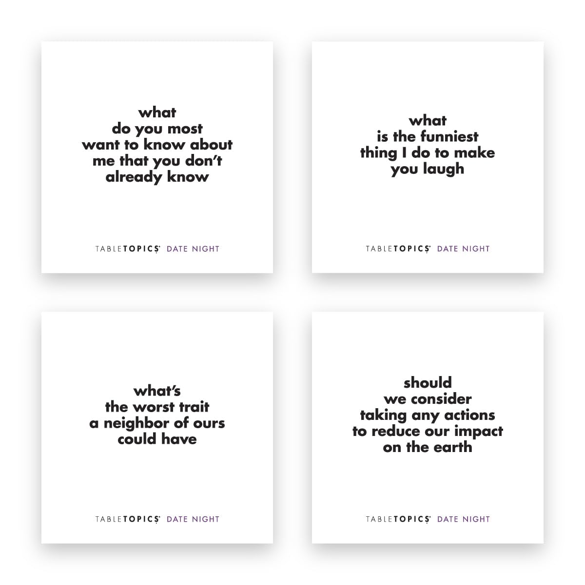 Tabletopics Date Night - 135 Conversation Cards For Couples, Fun Game For Date Night To Spark New & Exciting Conversations & Mem
