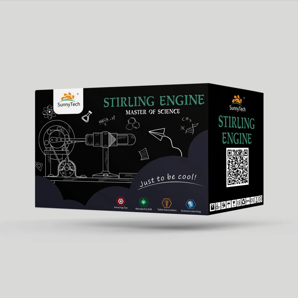 Sunnytech Hot Air Stirling Engine Motor Model Educational Toy Electricity Generator Colorful Led Sc (Sc010)