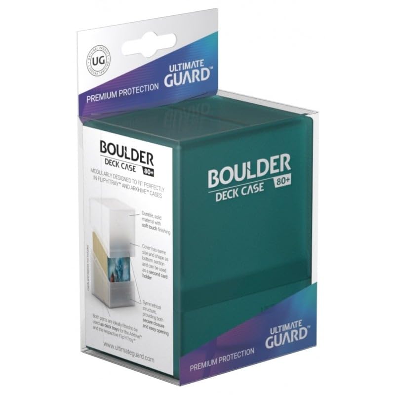 Ultimate Guard Boulder 80+ Classic, Deck Case For 80 Double-Sleeved Tcg Cards, Malachite, Secure & Durable Storage For Trading Card Games, Soft-Touch Finish