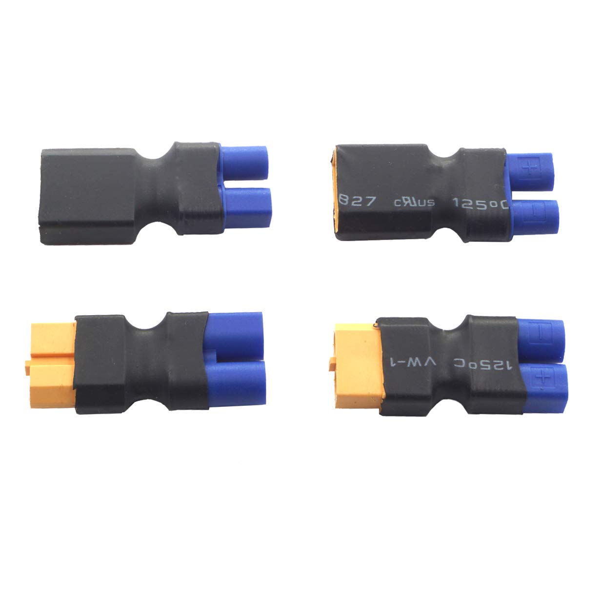 2Pair ShareGoo RC XT60 to EC3 Plug Female Male Adapter Connector for RC FPV Drone Car Lipo NiMH Battery Charger ESC