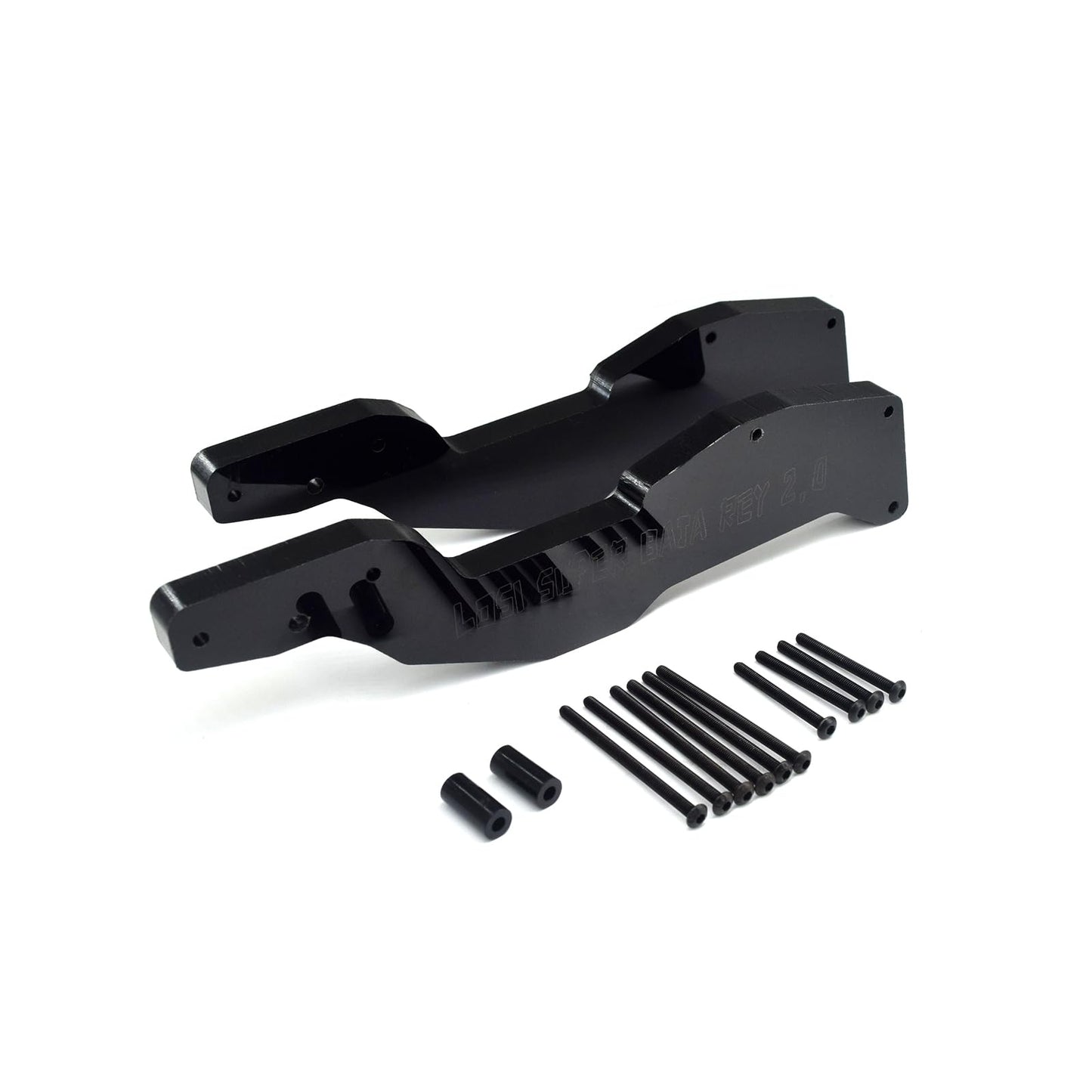 XBERSTAR 2PCS Pipe Frame Rear Reinforced Support Parts for 1/6 LOSI Super Baja Rey 2.0 RC (Black)