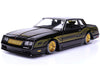 1986 Chevy Monte Carlo Ss Lowrider Black Metallic With Gold Graphics And Wheels Lowriders Series 1/24 Diecast Model Car By Maist