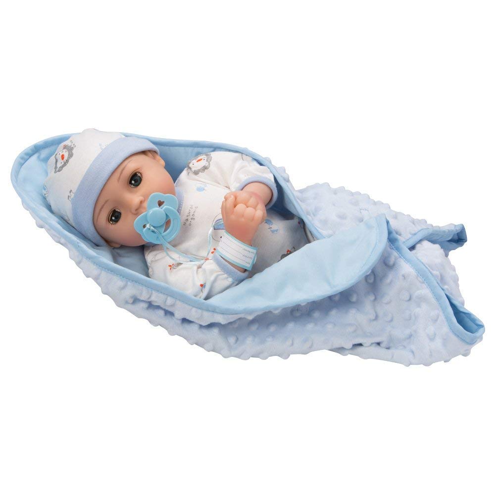 Adora Adoption Babies Collection 16” Baby Doll with 9 Accessories, Vinyl, White and Blue, Model 2181208 - Gift for Ages 3+