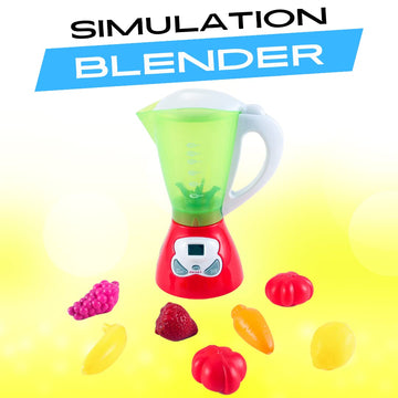 Junior Smoothie Maker Juicer Set - Electric Toy Mixer Juice Blender with Plastic Play Food, Kitchen Toys for Kids, Lights and So
