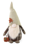 Boston International Decorative Autumn Fabric Gnome Figurine, 18-Inches, Abner Autumn Plaid