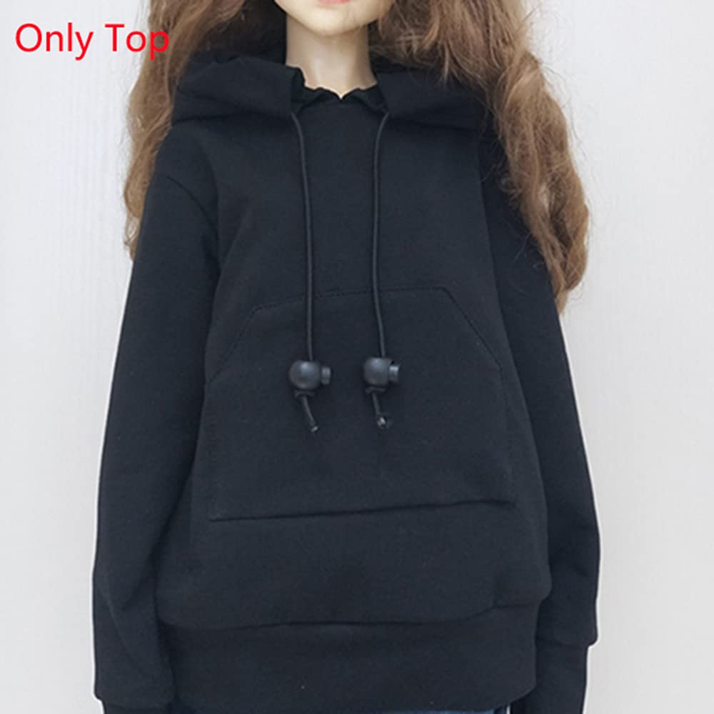 Xidondon 30Cm / 45Cm / 60Cm Doll Clothes 1/3 1/4 1/6 Bjd Doll Accessories Bjd Sd Diy Fashion Hoodie Toys Dolls Clothing (1/3,Bla