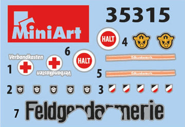 MiniArt 1/35 German Army Field Military Police Model Set - 5 Pieces, 1930-40s, Includes Weapons & Equipment, Various Colors