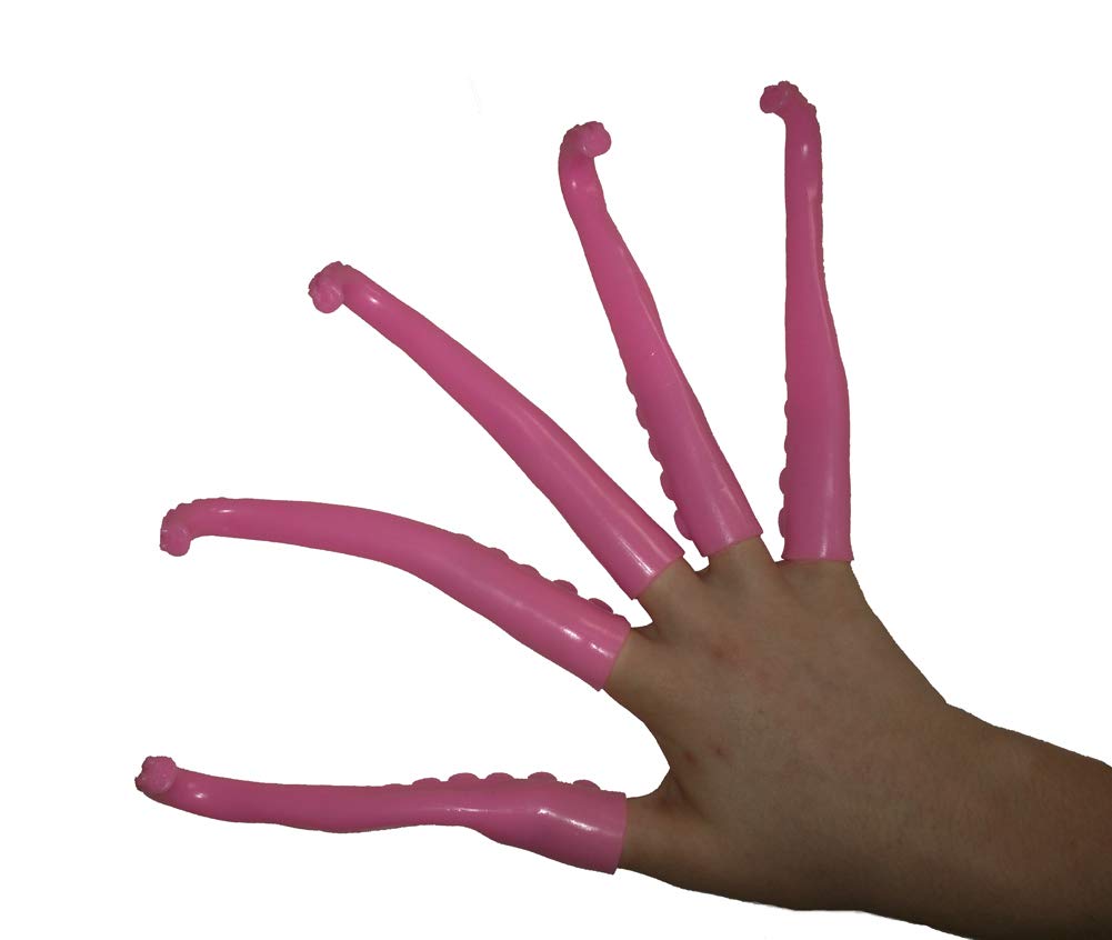 Novelty Giant Www.Noveltygiant.Com 5 Silicone Finger Tentacle Puppets Pink