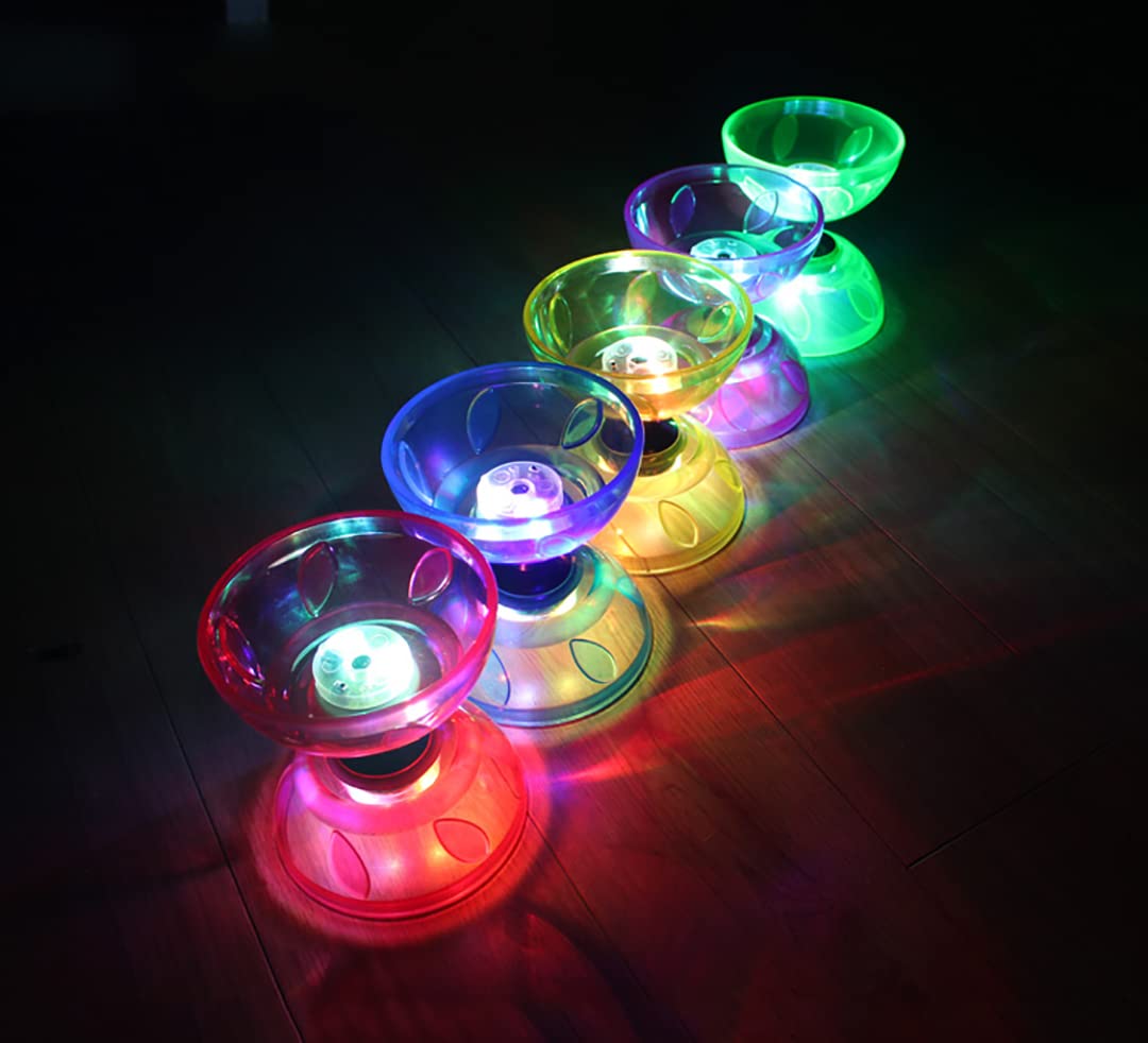 Diabolo Chinese Yoyo Set ,Triple Bearing Diabolo Chinese Yo-Yos Juggling Toys With Colorful Led Diabolo With Diablo Sticks, Diab