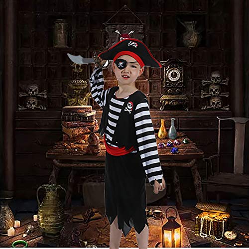 SP Funworld Children's Pirate Boy Costume with decorative replica blade Eyepatch Hat