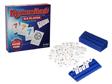 Pressman Rummikub Six Player Edition - Classic Rummy Tile Game - Blue - Model 108648 - More Tiles & Players for More Fun!