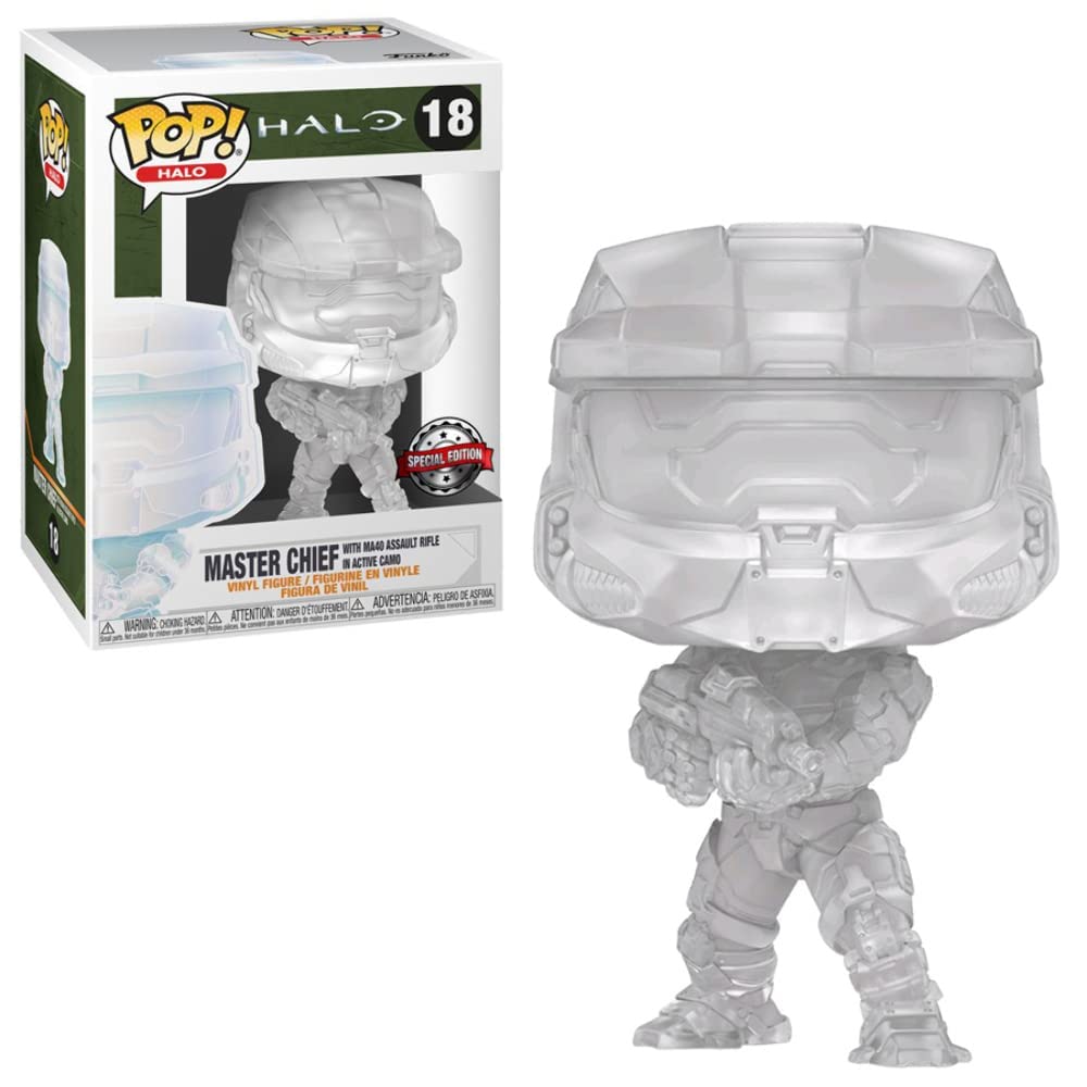 Funko Pop Halo Infinite Master Chief Active Camo Vinyl Figure - Silver, Model 52834
