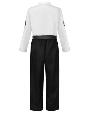 Relibeauty Pilot Costume For Kids With Accessories Airline Captain Pilot Costume Dress Up Career Day,140