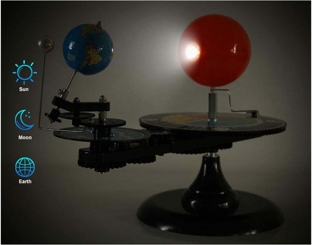 Uzpdwk Sun Earth Moon Orbital Model With Light, Kids Solar System Model Astronomical Science Educational Kits