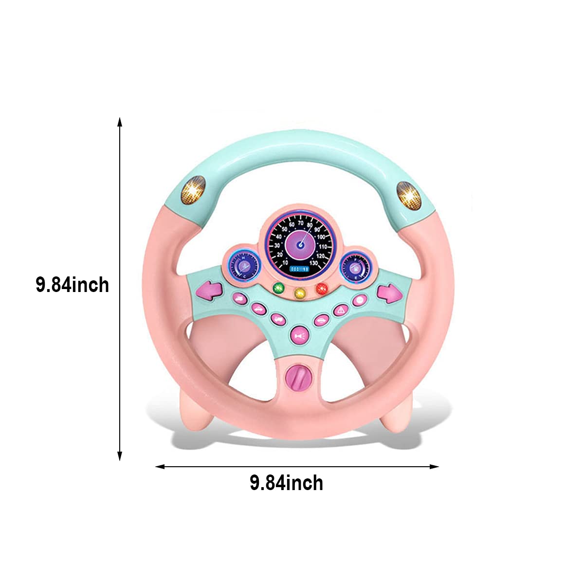 Xhsp Steering Wheel Toy With Lights Music, Simulated Driving For Toddlers Pretend Play Toy Adsorption Driving Wheel For Kids (Style 1)