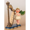 German Christmas Angel With Harp - 6,5Cm / 2,5Inch - Hubrig Volkskunst