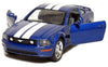 KiNSMART 1:38 Scale Die Cast Metal Model Toy Car - 2006 Ford Mustang GT Edition, Blue with Racing Strips, Model KT5091DF-Blue