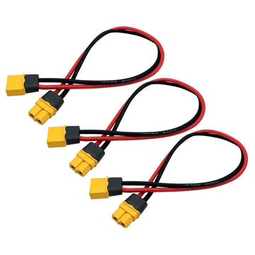 3PCS XT60H Plug Extension Cable XT60H Plug Male Connector to XT60H Plug Female Connector Wire Adapter with 11.8inch 14awg Silico