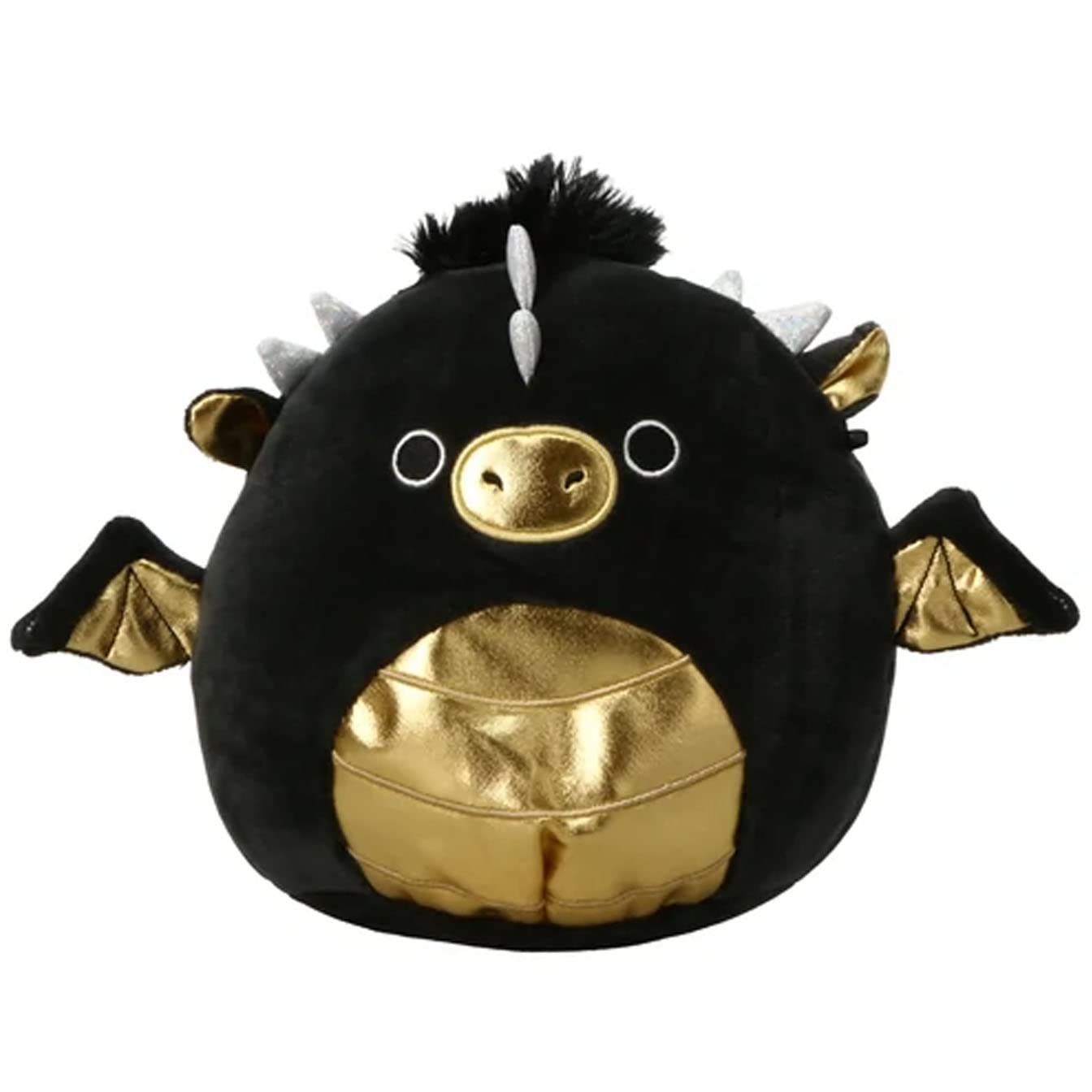 Squishmallows Luxmen Dragon 7.5 Inch Soft Toy, Black/Gold, Polyester, Model CT6619, Magical Fantasy Squad