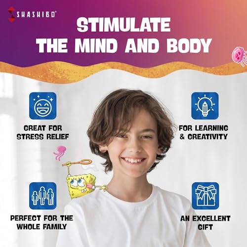 SHASHIBO Spongebob Squarepants Shape Shifting Box - STEM Magnetic Fidget Cube That Transforms Into Over 70 Shapes, Download Fun