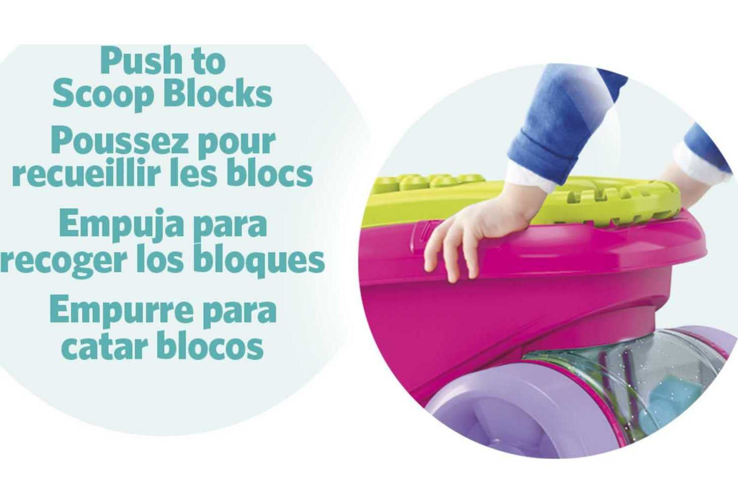 Mega Bloks Building Toy Blocks For Toddlers 1-3, Block Scooping Wagon Learning Toy With Storage - Pink