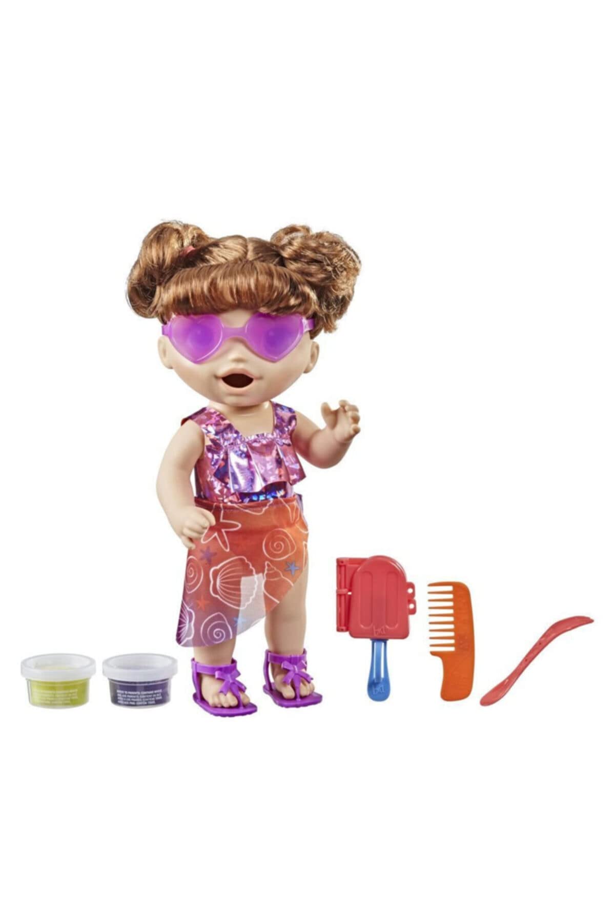Baby Alive Sunshine Snacks Doll, Eats And Poops, Summer-Themed Waterplay Baby Doll, Ice Pop Mold, Toy For Kids Ages 3 And Up, Br
