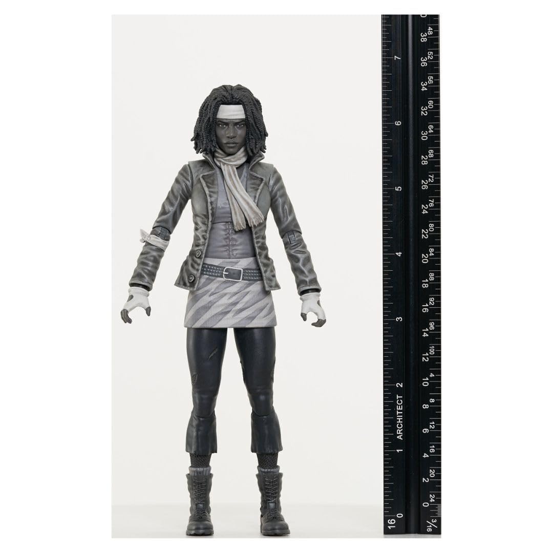 Diamond Select Toys The Walking Dead Comic Series 1 7-Inch Michonne Action Figure with 16 Points of Articulation (Black and White)