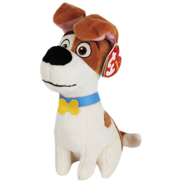Ty MAX Dog Reg - Tan and Brown Plush Toy, Perfect for Small Dogs and Puppies, Ideal for Playtime and Cuddling