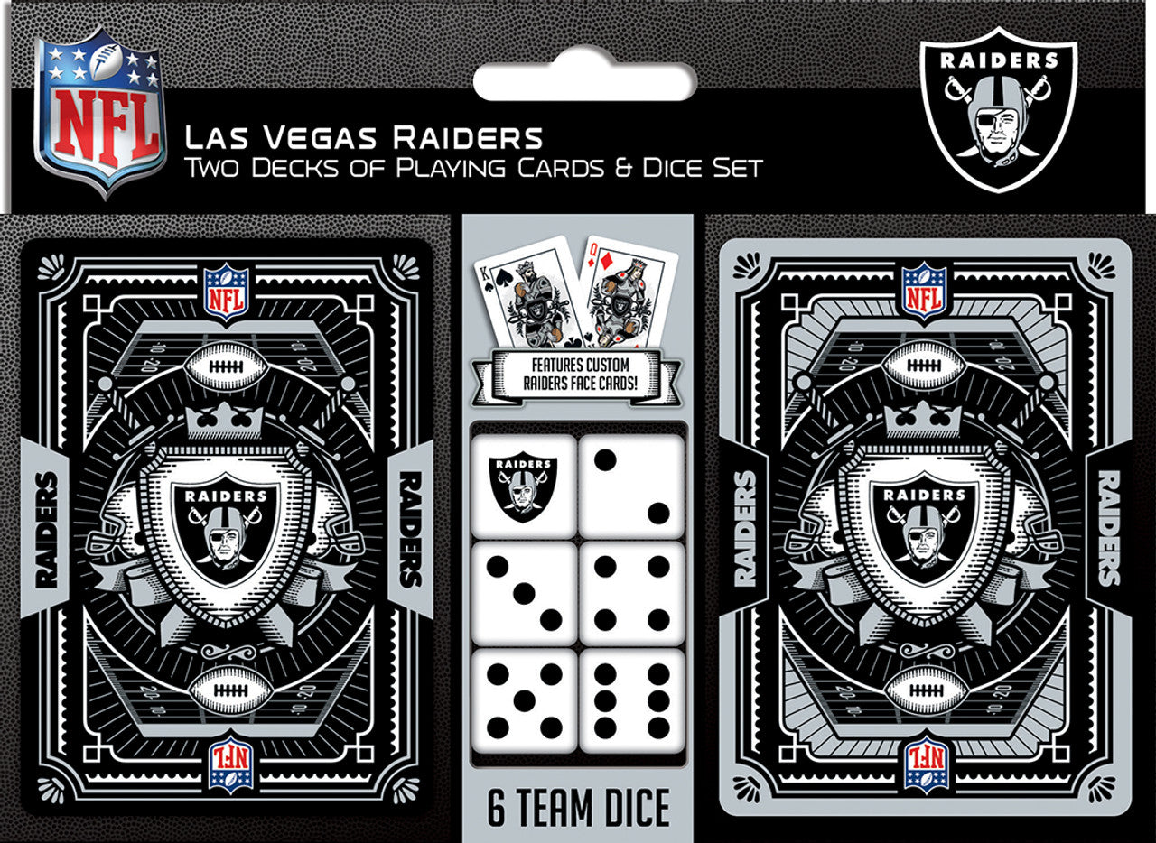 Las Vegas Raiders Playing Cards And Dice Set