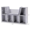 HOMCOM 6-Cubby Kids Bookcase with Reading Nook and Cushion, Gray