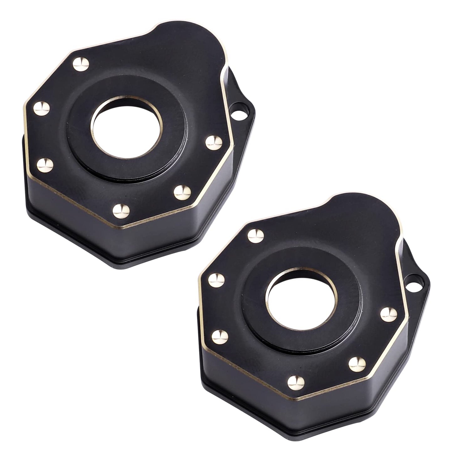 Hobbypark Outer Heavy Duty Brass Portal Covers Housings Weights For Trx4 Trx6 Upgrades Parts, Fit Front Or Rear Axles (2-Pack)