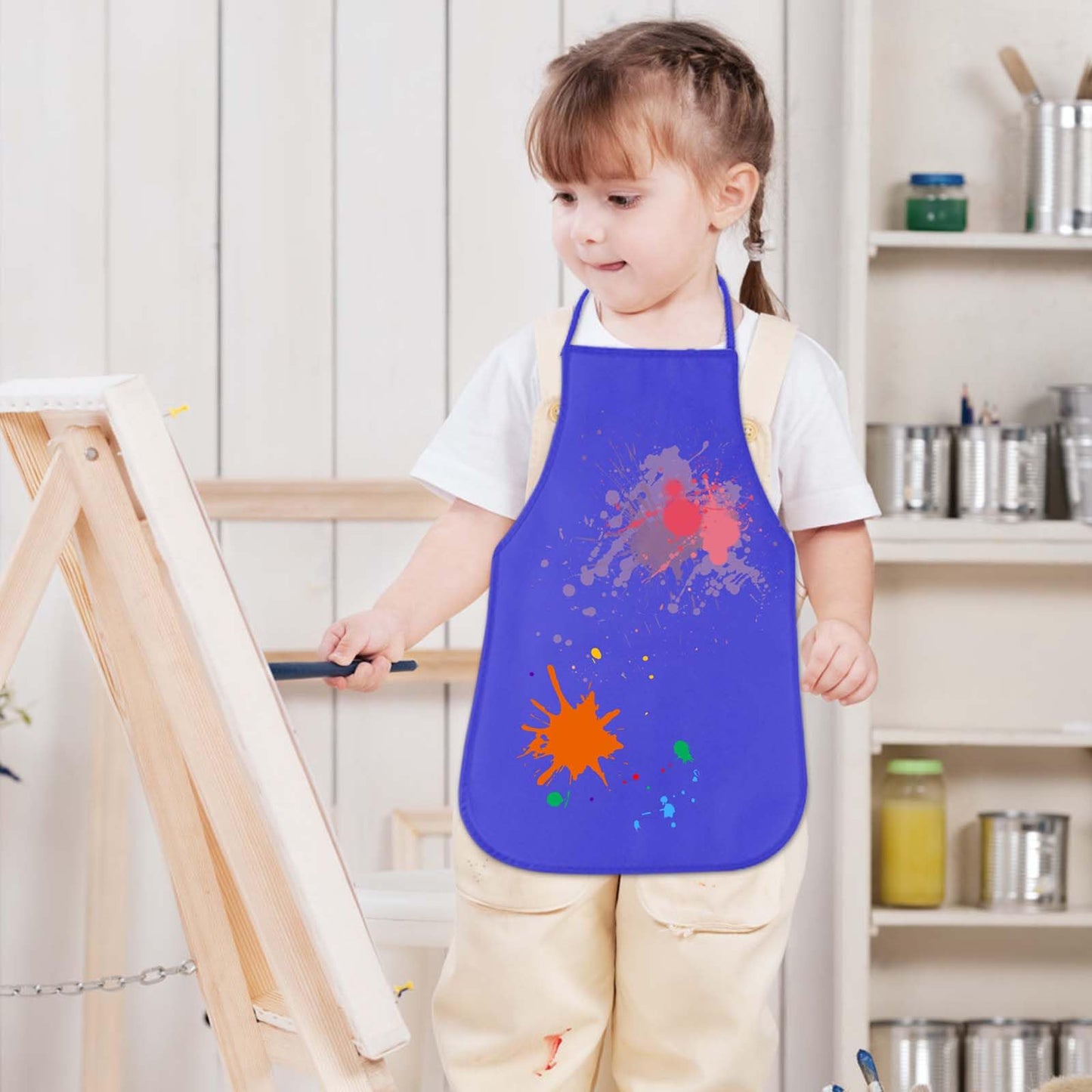 Kuuqa 16Pack Kids Art Aprons Bulk Blue Children Painting Aprons Art Smocks For Craft Kitchen Classroom Painting Party Supplies