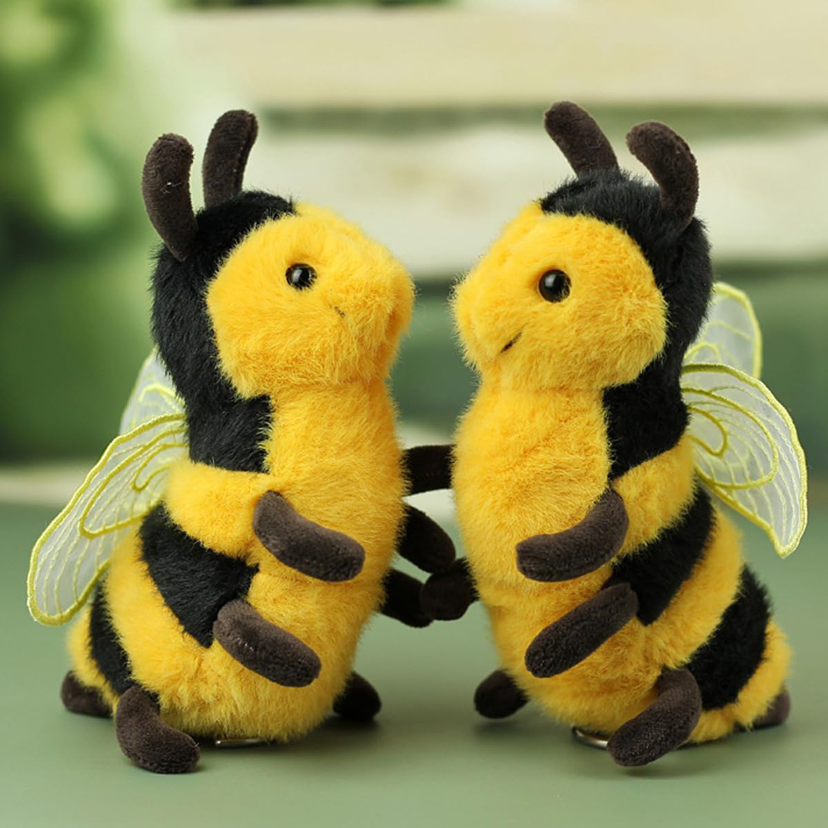2Pcs Cute Big Soft Plush Realistic Honey Bee Stuffed Animals Toy Doll, 6'' Bumblebee Plushie Toys Best Birthday Christmas Annive