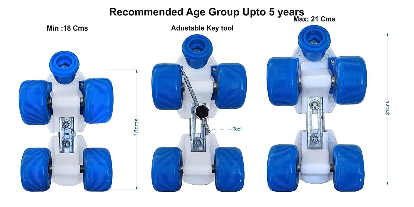 Jaspo Kids Delite Intact Junior Skates Combo (Skates+Helmet+Knee+Elbow) Suitable for Age Upto 5 Years, Unisex, Outdoor Wheel, Bl