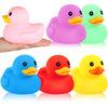 Deekin 6 Pcs Multicolor Rubber Duck Assortment Toy Duckies Bulk Squeak Rubber Duckies For Kid Baby Bath Shower Pool Classroom Summer Beach Activity(5 Inch, Bright Style)