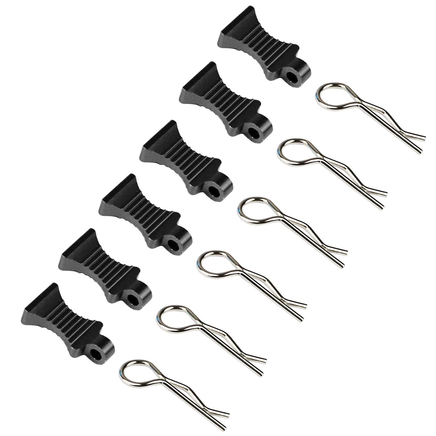 6Pack Vgoohobby RC Body Clips Pins with Fixing Bracket Aluminum Pull Tabs Mount Compatible with Redcat Traxxas Tamiya Axial SCX1