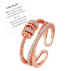 Anxiety Ring for Daughter, 18K Rose Gold Fidget Ring for Daughter from Mom to My Daughter Cubic Zirconia Adjustable Thumb Stress