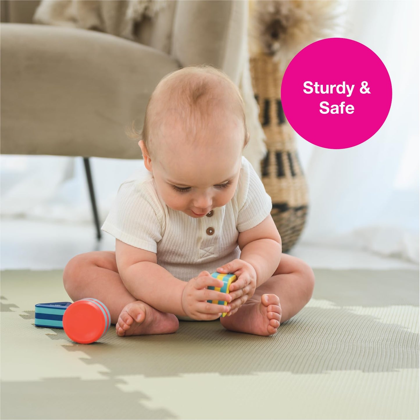 Edushape My First Shakers Basic Shapes - Vibrant Baby Maracas With Soothing Sound - Musical Egg Shakers For Babies - Grasping An