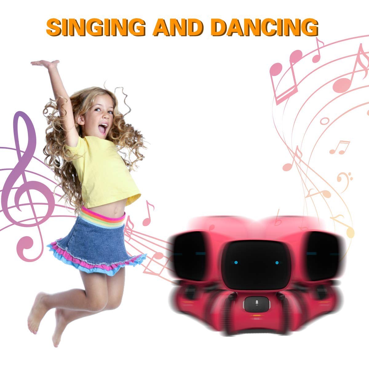 98K Kids Robot Toy, Smart Talking Robots, Gift for Boys and Girls Age 3+, Intelligent Partner and Teacher, with Voice Controlled